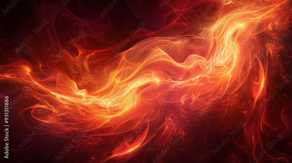 Aufkleber create an abstract design featuring fiery swirls on a dark background. ensure the swirls are vivid a