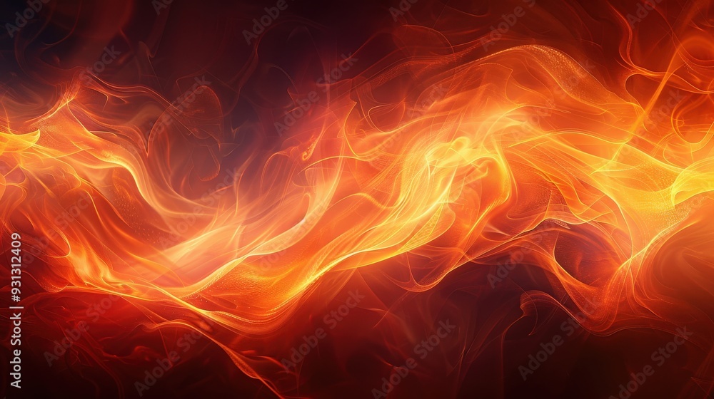 Poster produce an abstract background featuring dramatic fiery swirls on a dark canvas. focus on creating v