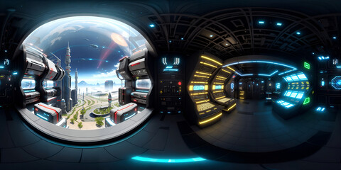 Obraz premium HDRI Sci-Fi Futuristic Environment Equirectangular Panorama 29