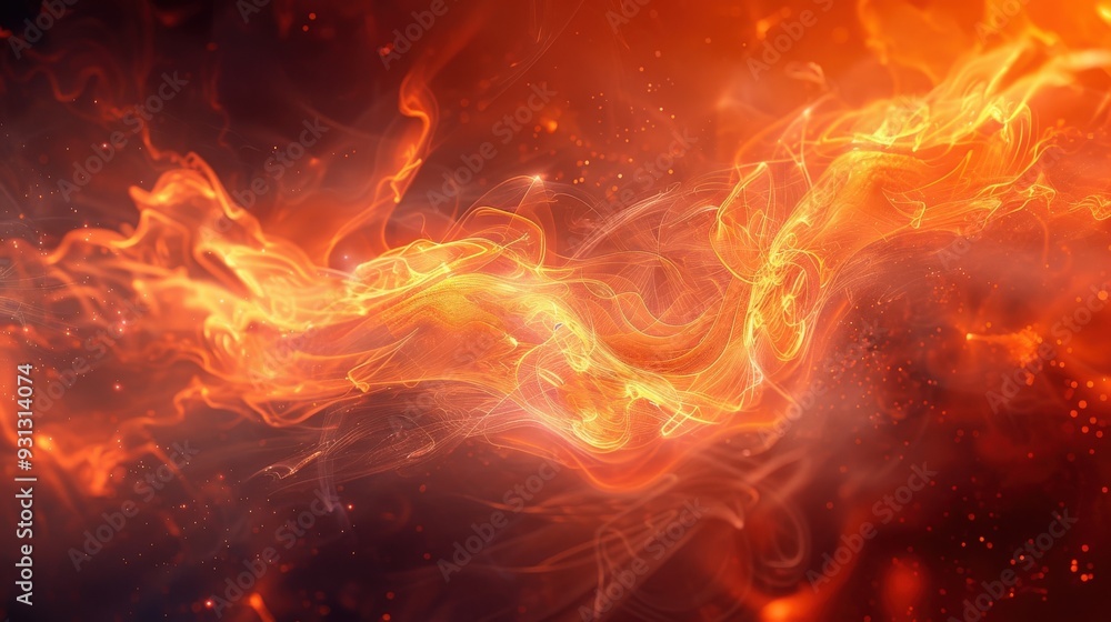 Poster generate a high-resolution abstract background featuring fiery swirls on a dark surface. ensure the 