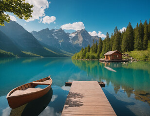Obraz premium lake and mountains