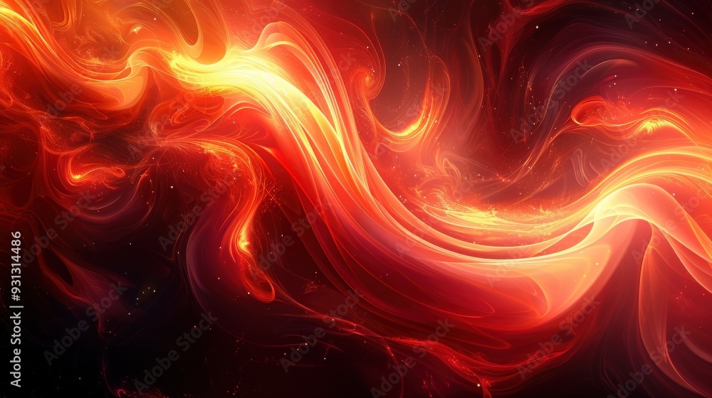 Poster produce an abstract design with intense fiery swirls on a dark background. provide generous copy spa