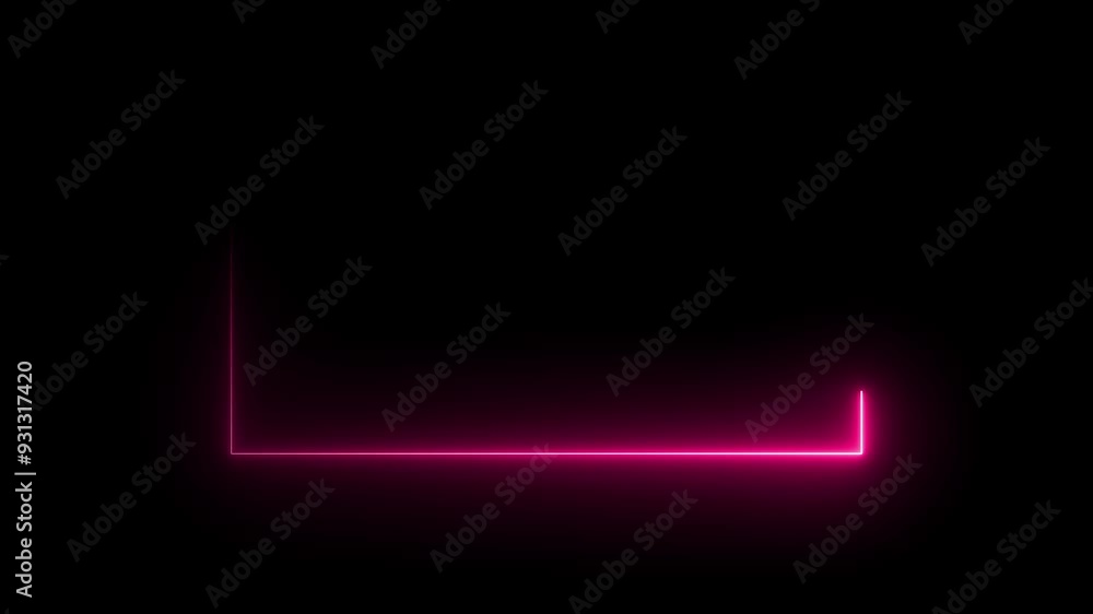 Poster neon abstract rectangle shape line animation