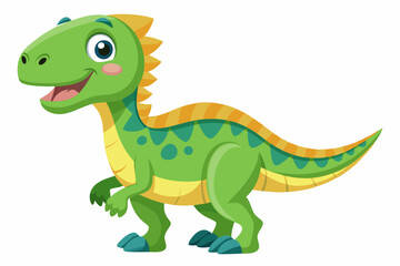 A happy dinosaur vector art on a white background