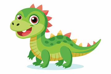 A happy dinosaur vector art on a white background