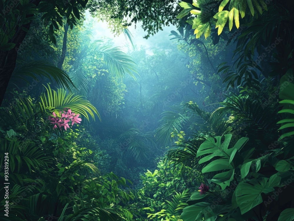 Poster tropical jungle vegetation