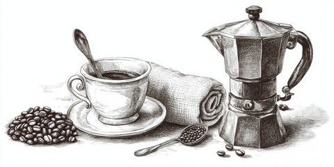 Coffee Maker with Cup