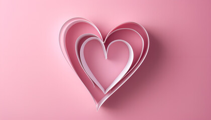 paper heart on pink background