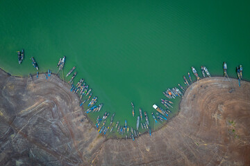 April 16, 2024: panoramic view of Nom wharf in Phu Cuong commune, Dinh Quan district, Dong Nai...