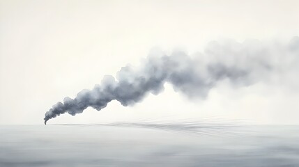 Fototapeta premium Fading Watercolor Exhaust Plume Trailing into the Distance