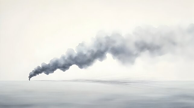 Fading Watercolor Exhaust Plume Trailing into the Distance