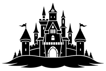 Castle icon vector, Castle silhouette sign collection
