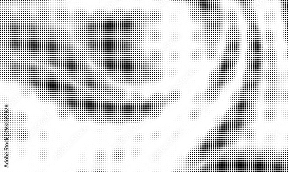 Aufkleber Monochrome gradient halftone dots background. Vector illustration. Abstract grunge dots on black background