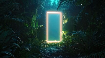 Jungle entrance with open door