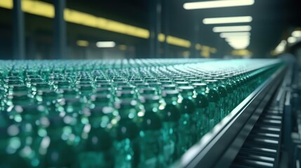 Obraz premium Conveyor Belt with Bottles