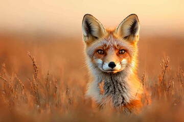 Obraz premium Red Fox in Golden Light.