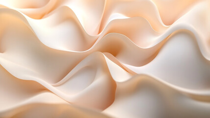 Obraz premium Soft, flowing fabric drapes create gentle waves under soft lighting