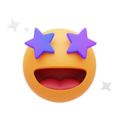 yellow amazed emoji 3d illustration