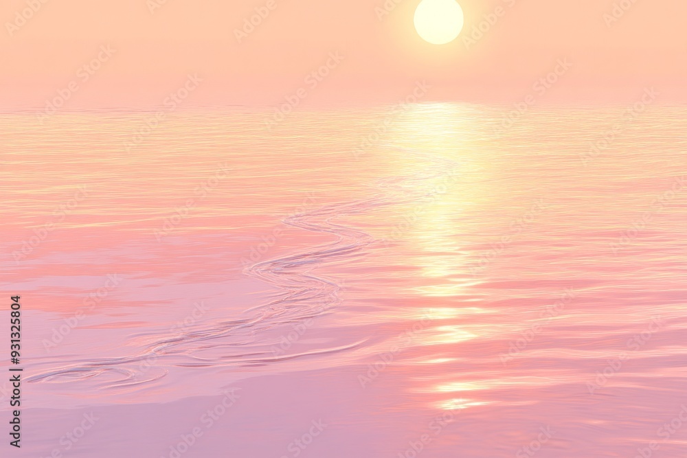 Aufkleber abstract pink waves flowing smoothly symbolizing calmness and serenity in design