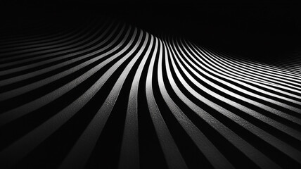 Naklejka premium Abstract black and white image of flowing lines creating a wave pattern with contrasting shadows