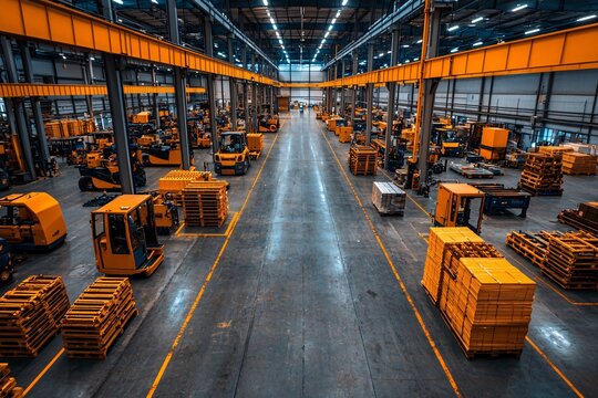 Forklift in a Warehouse.