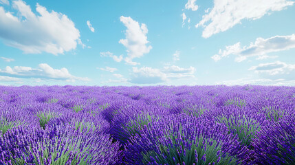 Obraz premium field of lavender under a clear blue sky, big copy space