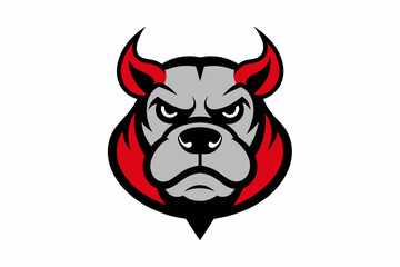 Bulldog mascot logo on white background