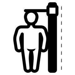 stadiometer for measuring human height icon