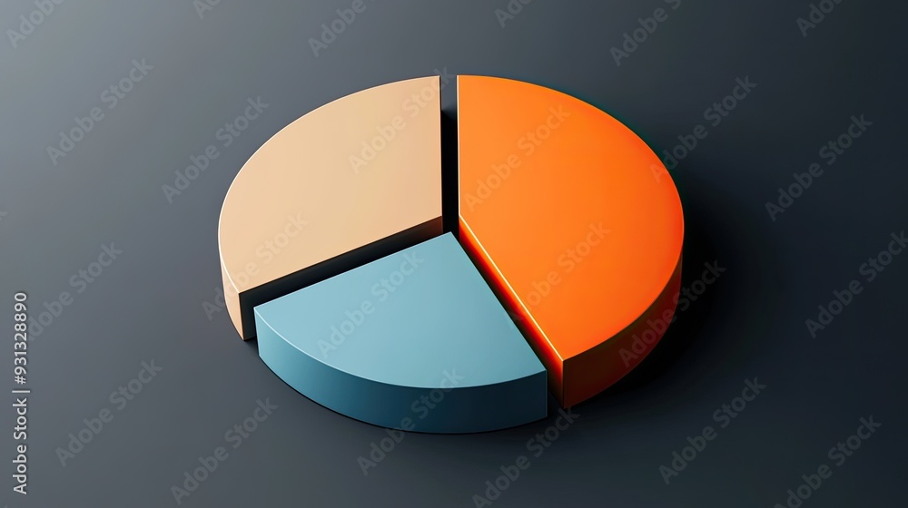 Poster colorful pie chart representing data distribution in a modern design, ideal for presentations and bu