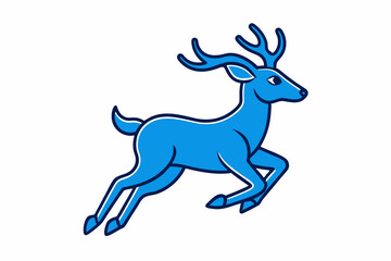 Minimalistic leaping deer vector art illustration