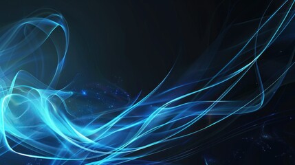 Obraz premium Abstract Blue Swirls on Dark Background