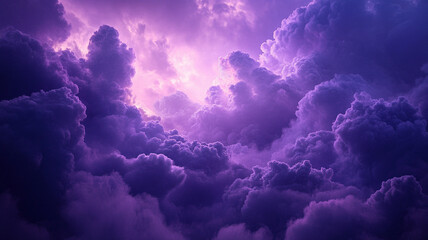 Purple clouds illuminated by soft light at dusk