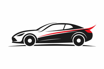 Car silhouette logo on white background