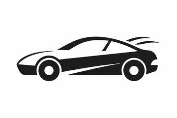 Car silhouette logo on white background