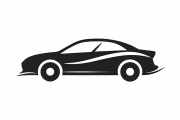 Car silhouette logo on white background