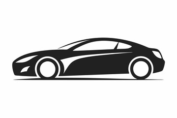 Car silhouette logo on white background