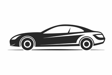 Car silhouette logo on white background