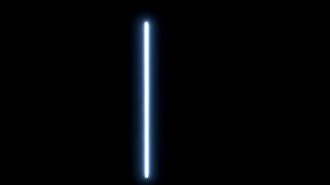 A glowing blue light beam pulses on and off against a black background, symbolizing power, energy, or technology.