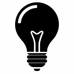 electric bulb Black silhouette