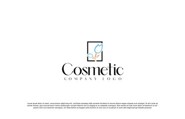 cosmetic company logo design . cosmetic company creative logo design . minimal creative logo.