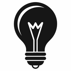 electric bulb Black silhouette