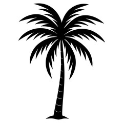 Palm tree silhouette vector art illustration