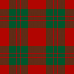 Plaid seamless pattern in red. Check fabric texture. Vector textile print.
