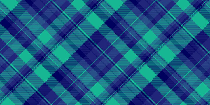 Fall background check texture, old-fashioned tartan fabric vector. Stitched pattern plaid textile seamless in blue and teal colors.