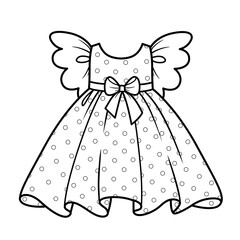 Summer dress for girls with lush ruffles in polka dot ornament