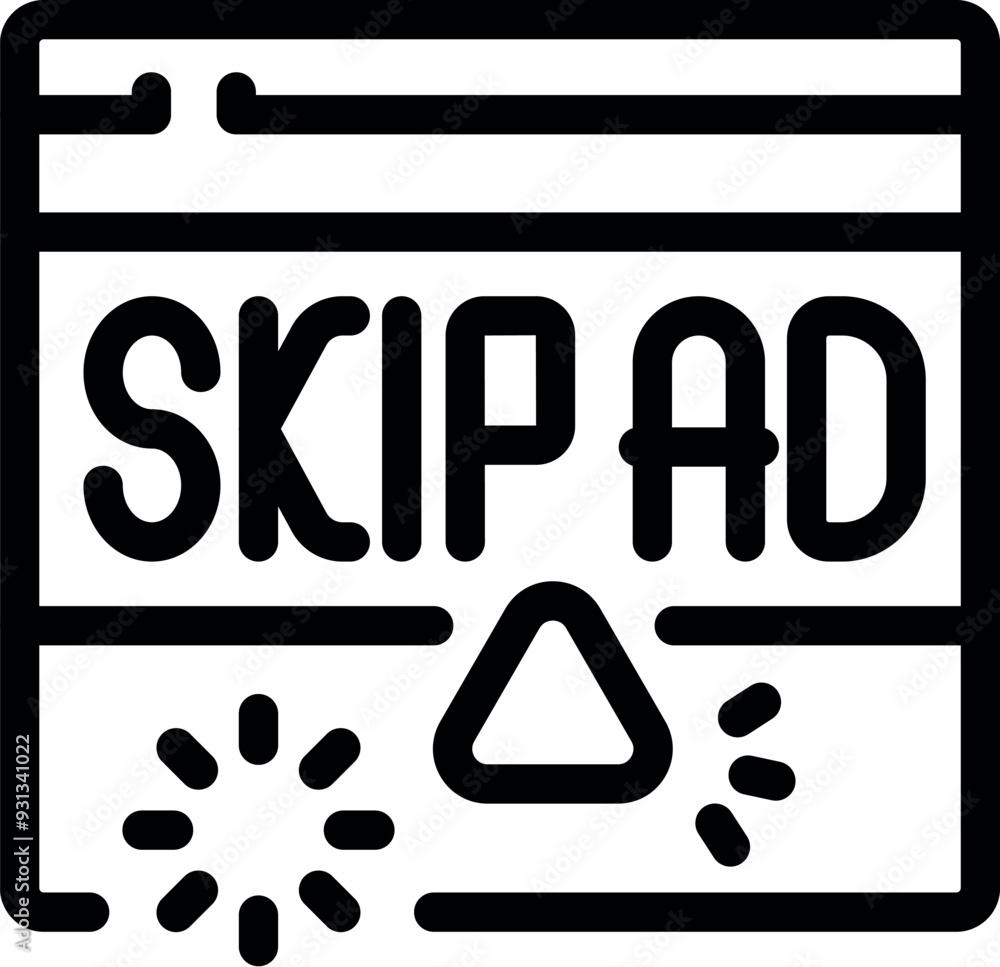 Poster skip ad button showing on website banner with loading icon