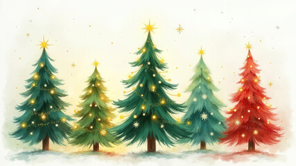 Obraz premium Beautiful christmas tree card