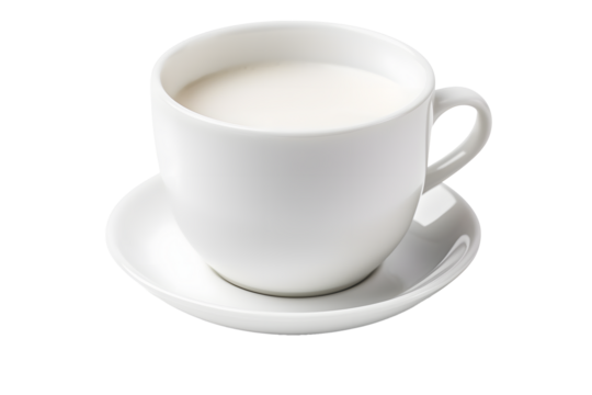 Cup of milk isolated on blue background