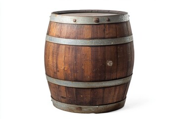 Fototapeta premium Old wooden barrel isolated on white background
