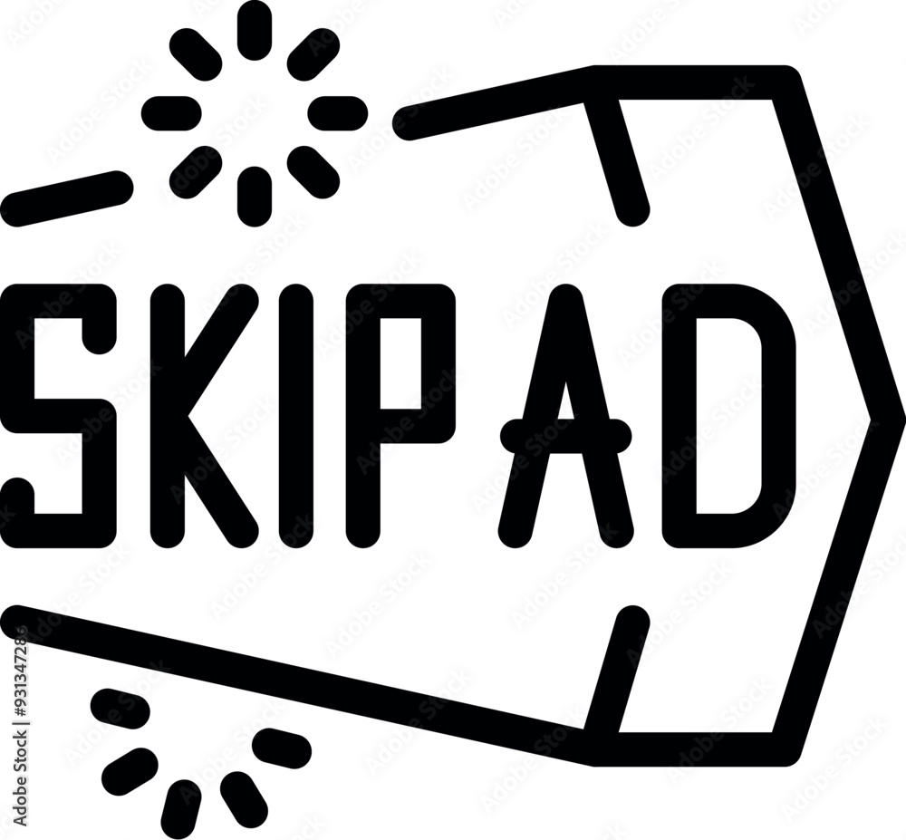 Poster skip ad button allowing users to skip promotional content online